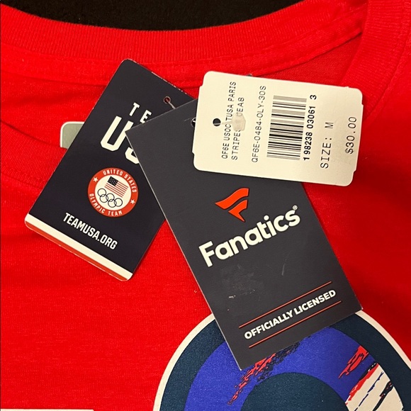 NWT Fanatics Red Team USA Olympics Men's Tee size Medium Bright Red - Picture 5 of 7